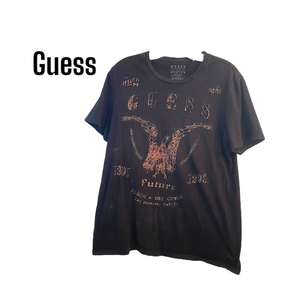 Guess Black Graphic Tee M